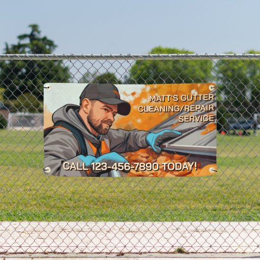 Customize Gutter Cleaning Repair Service Fence 横断幕 (インサイチュ)