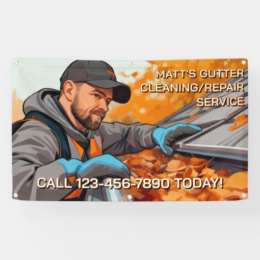 Customize Gutter Cleaning Repair Service Fence 横断幕 (横)