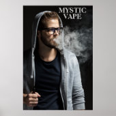 Customize Hipster Man Vaping Vape Shop Business ポスター (正面)