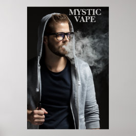 Customize Hipster Man Vaping Vape Shop Business  ポスター