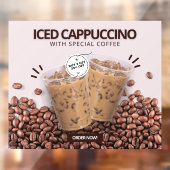 Customize Iced Cappuccino Donut Coffee Shop Promo ウィンドウサイン (シート2)