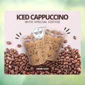 Customize Iced Cappuccino Donut Coffee Shop Promo ウィンドウサイン (シート3)