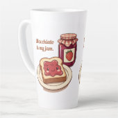 [Customize] is my jam - cute jam and toast cartoon カフェラテマグ (左アングル)