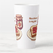 [Customize] is my jam - cute jam and toast cartoon カフェラテマグ (正面)