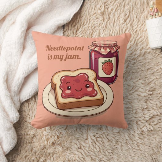 [Customize] is my jam - cute jam and toast cartoon クッション (ブランケット)