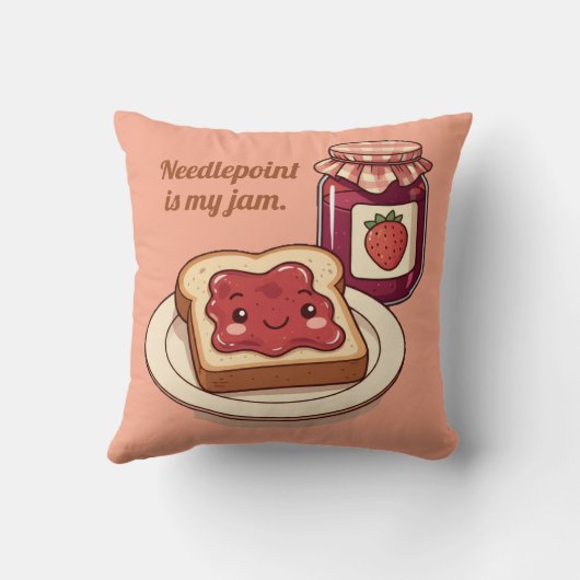 [Customize] is my jam - cute jam and toast cartoon クッション (裏面)