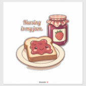 [Customize] is my jam - cute jam and toast cartoon シール (シート)