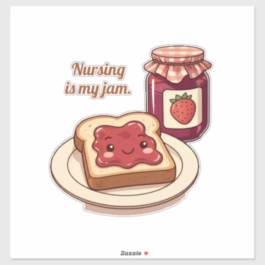 [Customize] is my jam - cute jam and toast cartoon シール (シート)