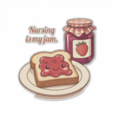 [Customize] is my jam - cute jam and toast cartoon シール (正面)