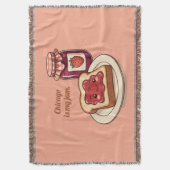 [Customize] is my jam - cute jam and toast cartoon スローブランケット (正面縦)