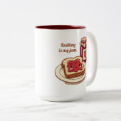 [Customize] is my jam - cute jam and toast cartoon ツートーンマグカップ (正面右)