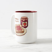 [Customize] is my jam - cute jam and toast cartoon ツートーンマグカップ (正面左)
