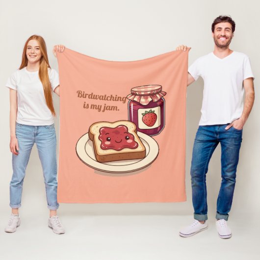 [Customize] is my jam - cute jam and toast cartoon フリースブランケット (インサイチュ)
