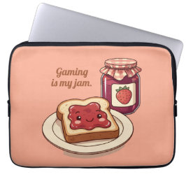 [Customize] is my jam - cute jam and toast cartoon ラップトップスリーブ