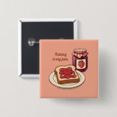 [Customize] is my jam - cute jam and toast cartoon 缶バッジ (正面&裏面)