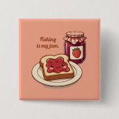 [Customize] is my jam - cute jam and toast cartoon 缶バッジ (正面)