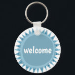 CUSTOMIZE IT Blue Sun Sunshine Name Tag Text キーホルダー<br><div class="desc">Decorate your outfit with this cool art keychain. Makes a great  gift! You can customize it and add text too. Check my shop for lots more colors and patterns! Let me know if you'd like something custom too.</div>