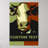 CUSTOMIZE IT Camo Pop Art Cow Poster ポスター (正面)