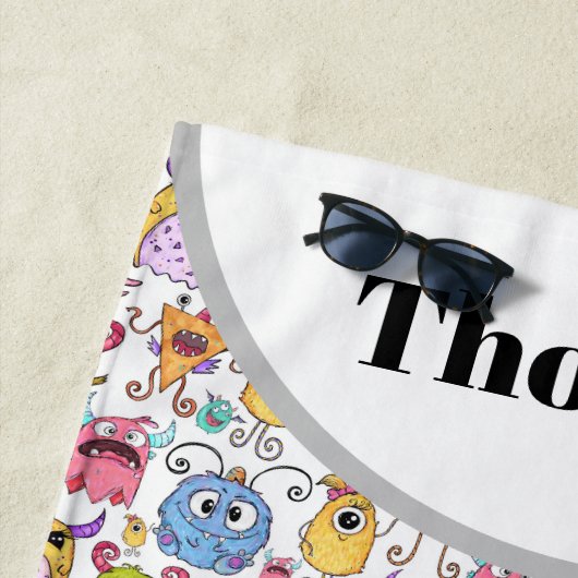 Customize Kids Funny Monsters ビーチタオル (インサイチュ)