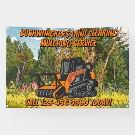 Customize Land Clearing Mulching Service Business 横断幕 (横)