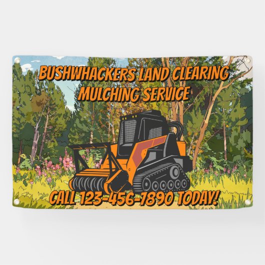 Customize Land Clearing Mulching Service Business 横断幕 (横)