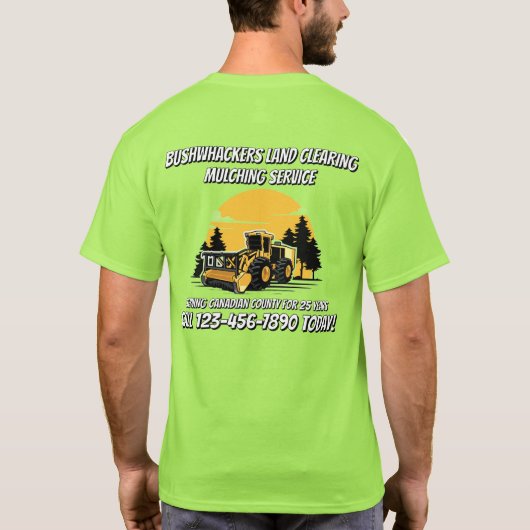 Customize Land Clearing Mulching Service Business Tシャツ (裏面)