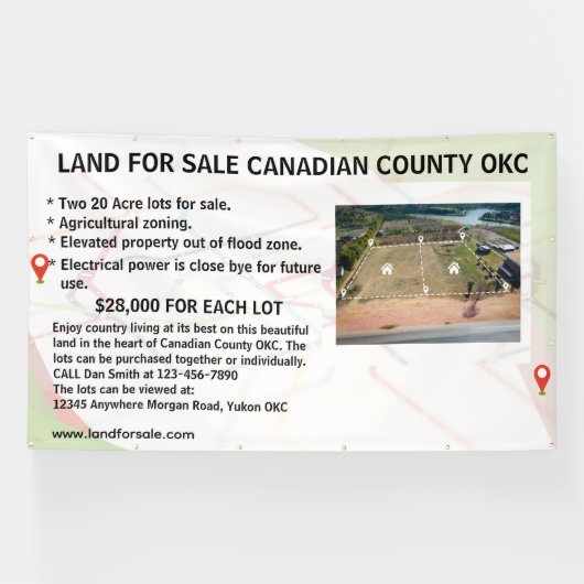 Customize Land Lot Property For Sale Logo Agent  横断幕 (横)