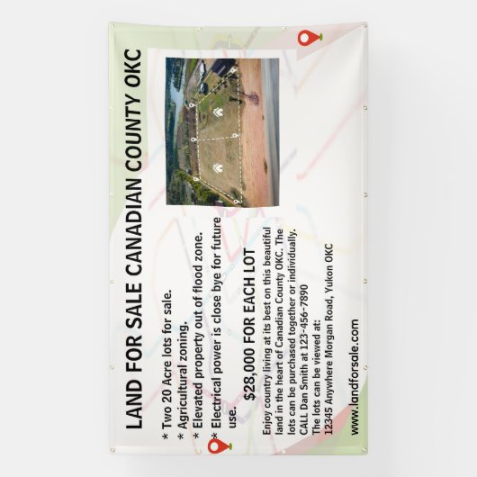 Customize Land Lot Property For Sale Logo Agent  横断幕 (縦)