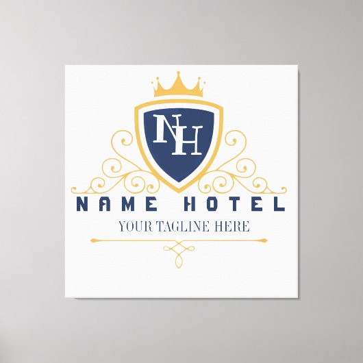 Customize Luxury hotel business company LOGO キャンバスプリント (正面)