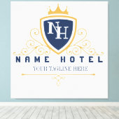 Customize Luxury hotel business company LOGO キャンバスプリント (インサイチュ (ウッドフロア))