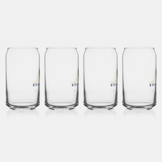 Customize Luxury hotel business or restaurant logo ガラス缶 (右)