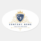 Customize Luxury hotel business or restaurant logo 楕円形シール (正面)