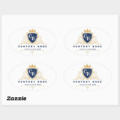 Customize Luxury hotel business or restaurant logo 楕円形シール (シート)