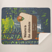 Customize Marymere Falls Family Camping Adventure シェルパブランケット (正面(横))