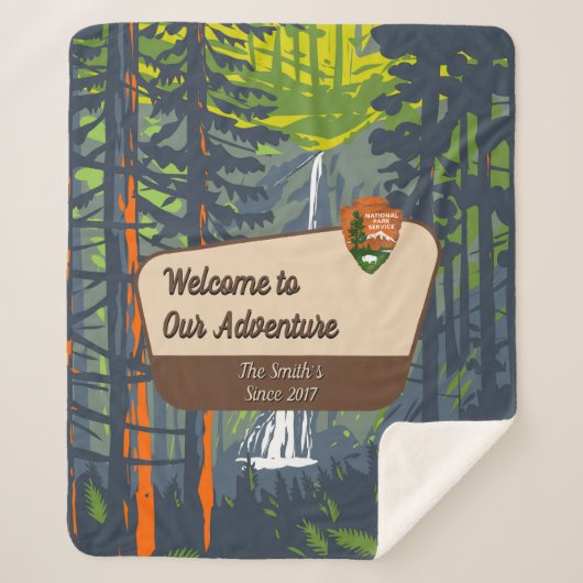 Customize Marymere Falls Family Camping Adventure シェルパブランケット (正面)