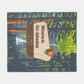 Customize Marymere Falls Family Camping Adventure フリースブランケット (正面(横))