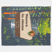 Customize Marymere Falls Family Camping Adventure フリースブランケット (正面(横))