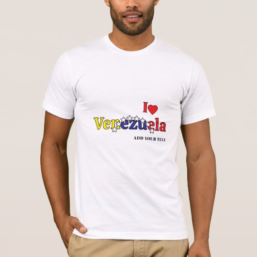 customize men's Venezuelan t-shirt love flag cool Tシャツ (正面)