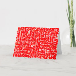 Customize Modern Red & White W/Christmas Script  シーズンカード