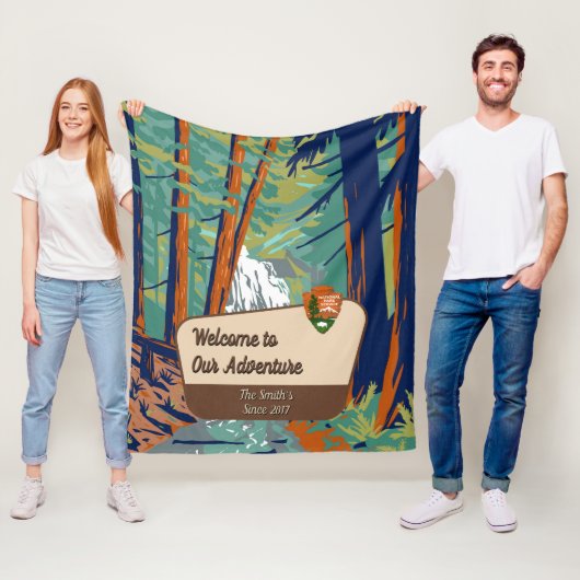 Customize Moran State Park Family Camping Adventur フリースブランケット (インサイチュ)