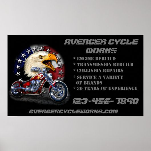 Customize Motorcycle Repair Shop Business  ポスター (正面)