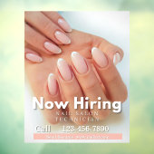 Customize Now Hiring Nail Salon Technician Pink ウィンドウサイン (シート3)