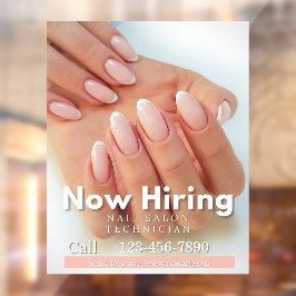 Customize Now Hiring Nail Salon Technician Pink ウィンドウサイン