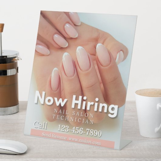 Customize Now Hiring Nail Salon Technician Pink 台座サイン (インサイチュ)