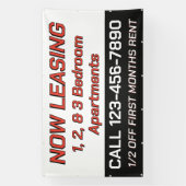 Customize Now Leasing 1 2 Or 3 Bedroom Apartments 横断幕 (縦)