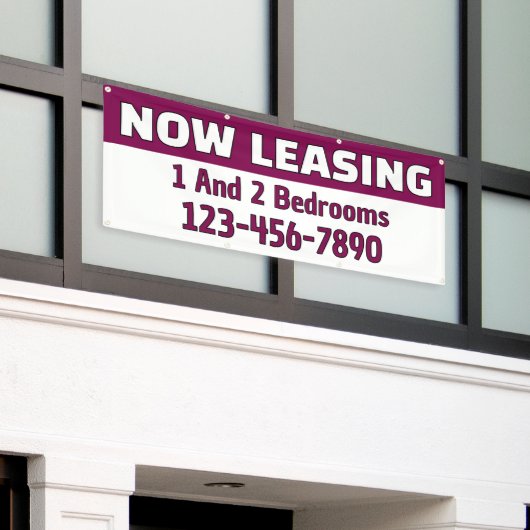 Customize Now Leasing 1 And 2 Bedrooms  横断幕 (ビルの外側)