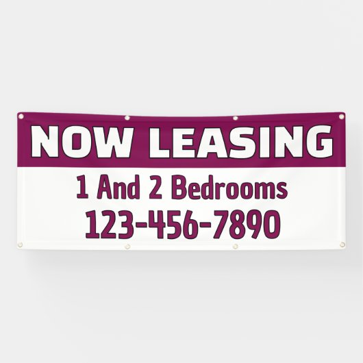 Customize Now Leasing 1 And 2 Bedrooms 横断幕 (横)