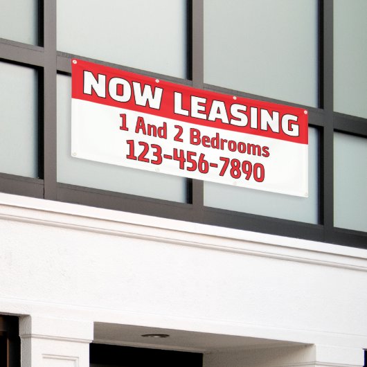 Customize Now Leasing 1 And 2 Bedrooms  横断幕 (ビルの外側)