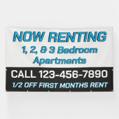 Customize Now Renting 1 2 Or 3 Bedroom Apartments 横断幕 (横)
