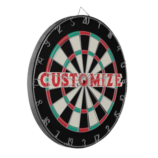 CUSTOMIZE Old Classic Style personalized Red Text ダーツボード (正面左)